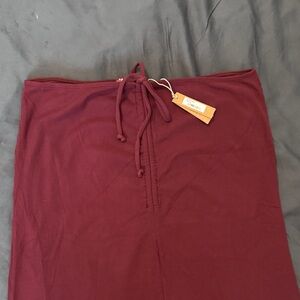 Skims Strapless Dress in Wine